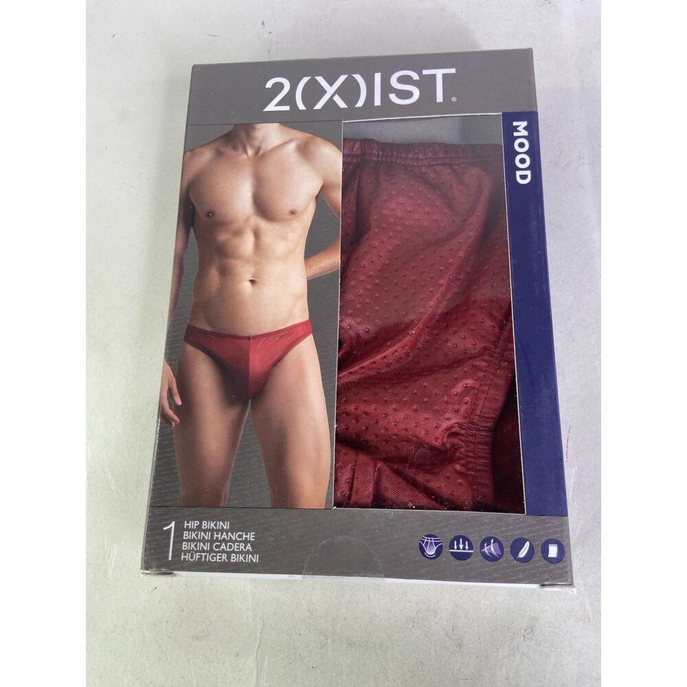 2xist Mood Hip Bikini Brief Underwear Red Mens Size S